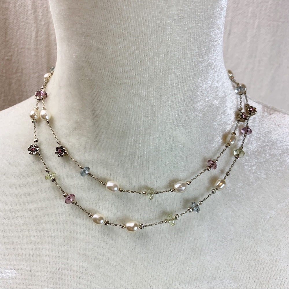 Vtg Premier Designs Double Strand Necklace